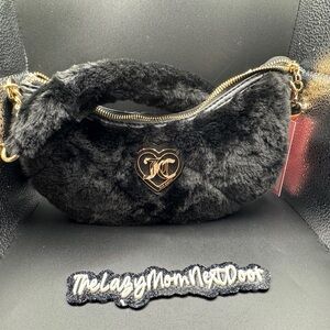Juicy couture shoulder bag Black Faux Fur Heart Accent Bag